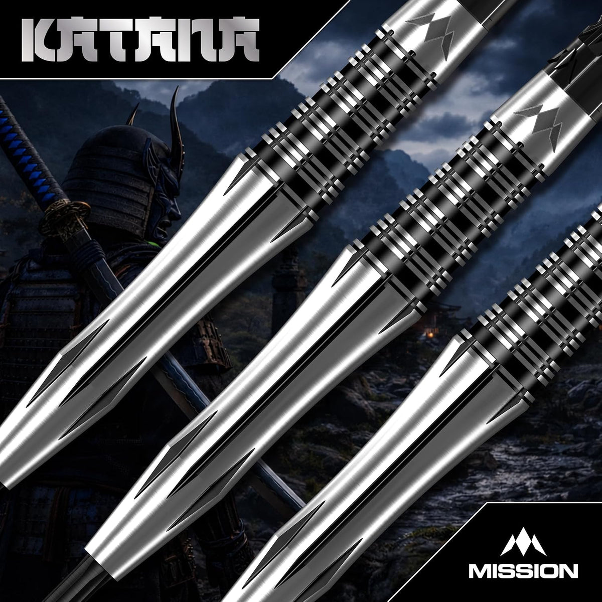 Katana Darts - Steel Tip - 95% Tungsten | 24g | Black