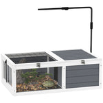 Tortoise House, Wooden Tortoise Table W/ Lamp Holder - Grey | Grey