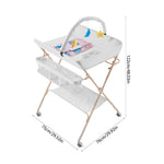 Portable Adjustable Baby Changing Table With Storage, Hanging Toy , Small Basin, Pillow & Changing Pad – Foldable Infant Diaper Station | Grey