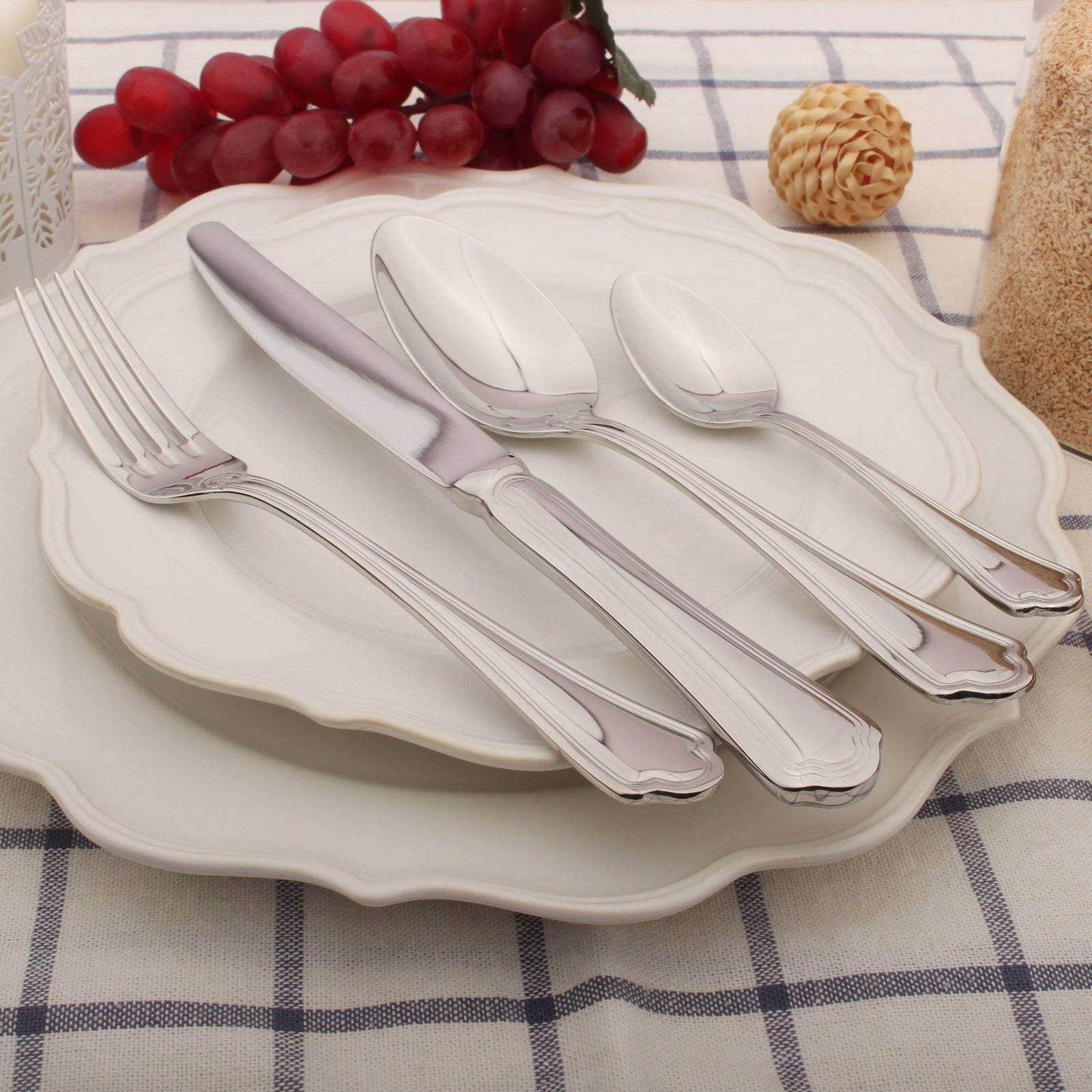 Cutlery Sets Stainless Steel 18/8 Catering Alhambra | 32Piece | Silver