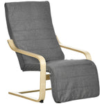 Lounge Chair Recliner Adjustable Footrest Home | One Size | Dark Grey