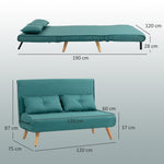 Click Clack Sofa Bed, 2 Seater Bed Settee For Living Room | Green