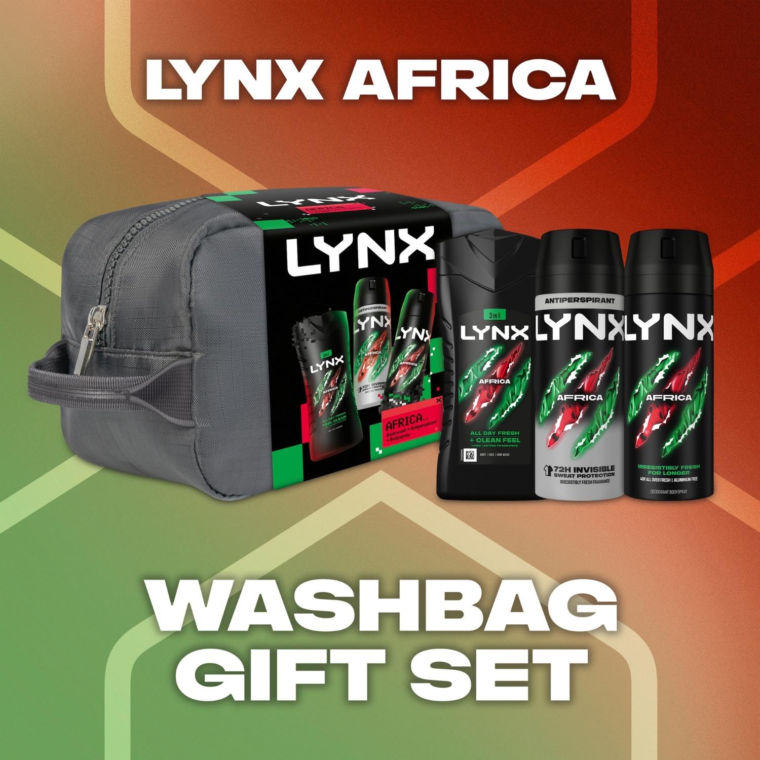 Africa Washbag Gift Set For Him With Body Wash And Antiperspirant | Set of 4