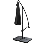 3m Banana Cantilever Patio Parasol For Outdoor Sunshade And Rain With A Cross Base And A Square Base | One Size | Black