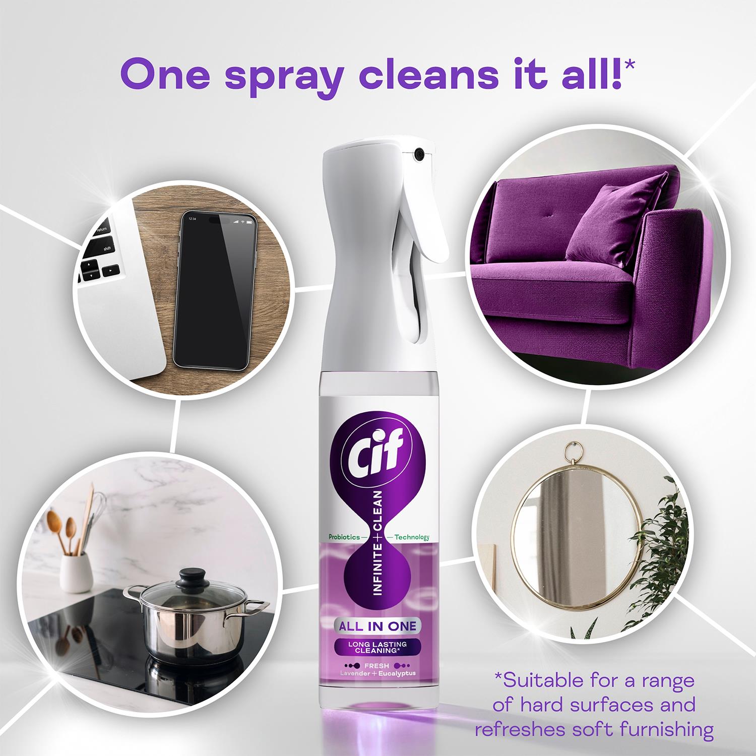 Infinite Clean All in One Cleaner Reload Lavender Eucalyptus, 6 Pk of 280ml
