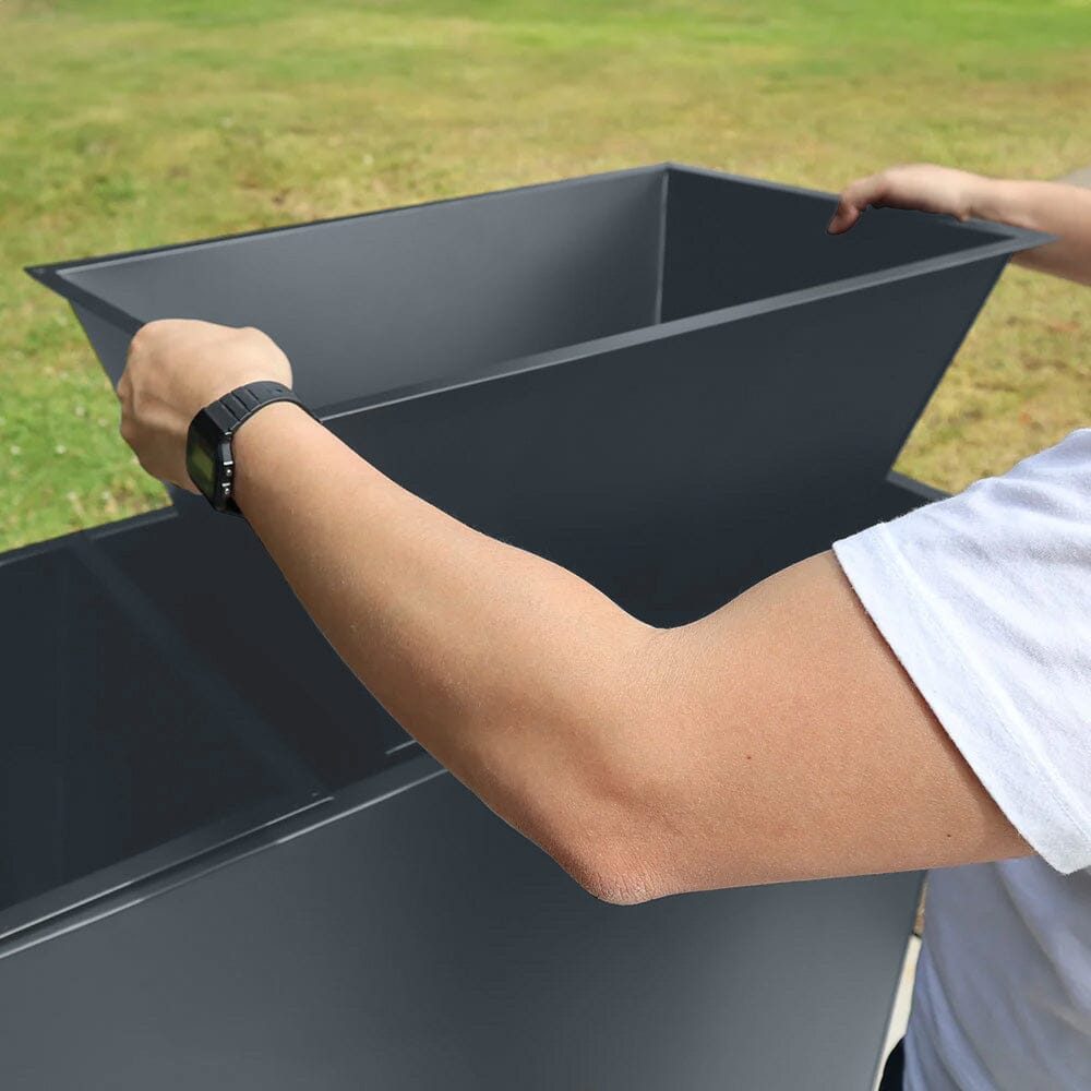 Long Zinc Galvanised Tall Trough Planter | 120cm x 40cm x 100cm | Gray