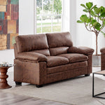 Bonded Faux Leather Sofa - 2 Seater | Light Brown