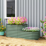 2-tier Raised Garden Bed, Galvanised Planter Box | Dark Green