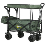 Trolley Cart Storage Wagon With Handle, Canopy Black | Green