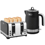 Kettle And Toaster Set With 3000w Rapid Boil, 4 Slice Toaster | Black