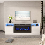 Recessed Electric Fireplace Tv Stand With Remote Control | White