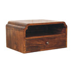 Avora Wall-mounted Bedside – Solid Wood, Chestnut Finish