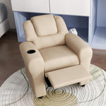 Kids Recliner Chair With Adjustable Backrest And Footrest, Beige