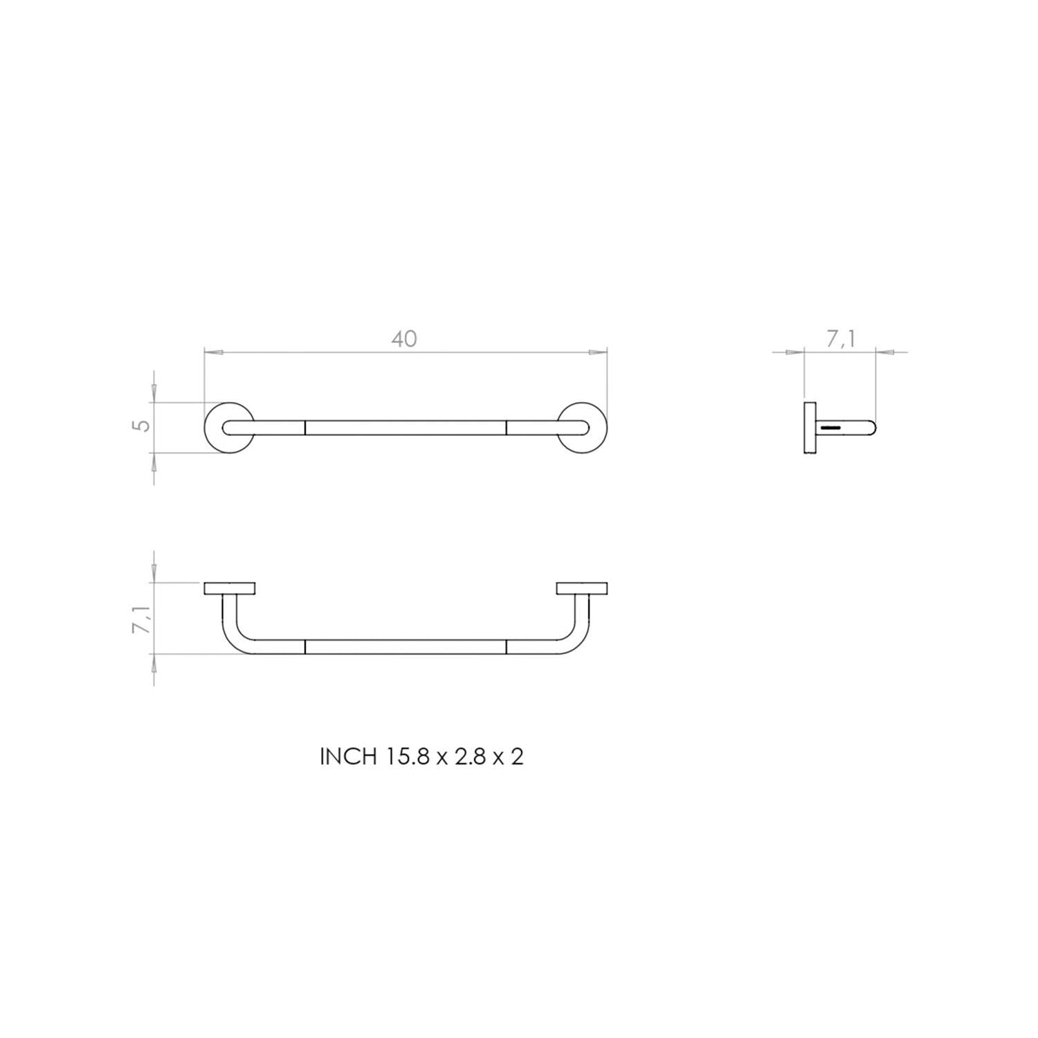 Towel Rail, 40cm, Beige, Award-winning Design, Geyser Collection