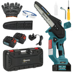 8 Inch Electric Chainsaw With Brushless Motor, 2 Batteries | Blue