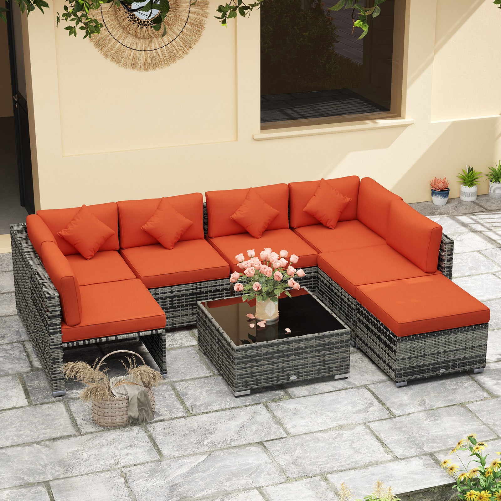 Rattan Outdoor Garden Furniture Patio Corner Sofa Set