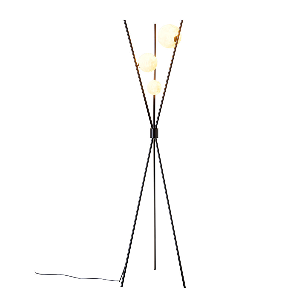Breeins Metal Tripod Standing Floor Lamp With Plastic Lampshade