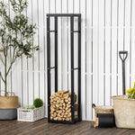 Metal Firewood Rack Elevated Design 150H x 40Wcm