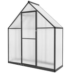 Outsunny Polycarbonate Greenhouse Garden Green House With Swing Door, Black
