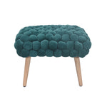 Cushla Bubbly Velvet Small Footstool | Dark Green