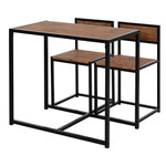 3pc Dining Bar Set, Modern Style, Metal Frame | Brown