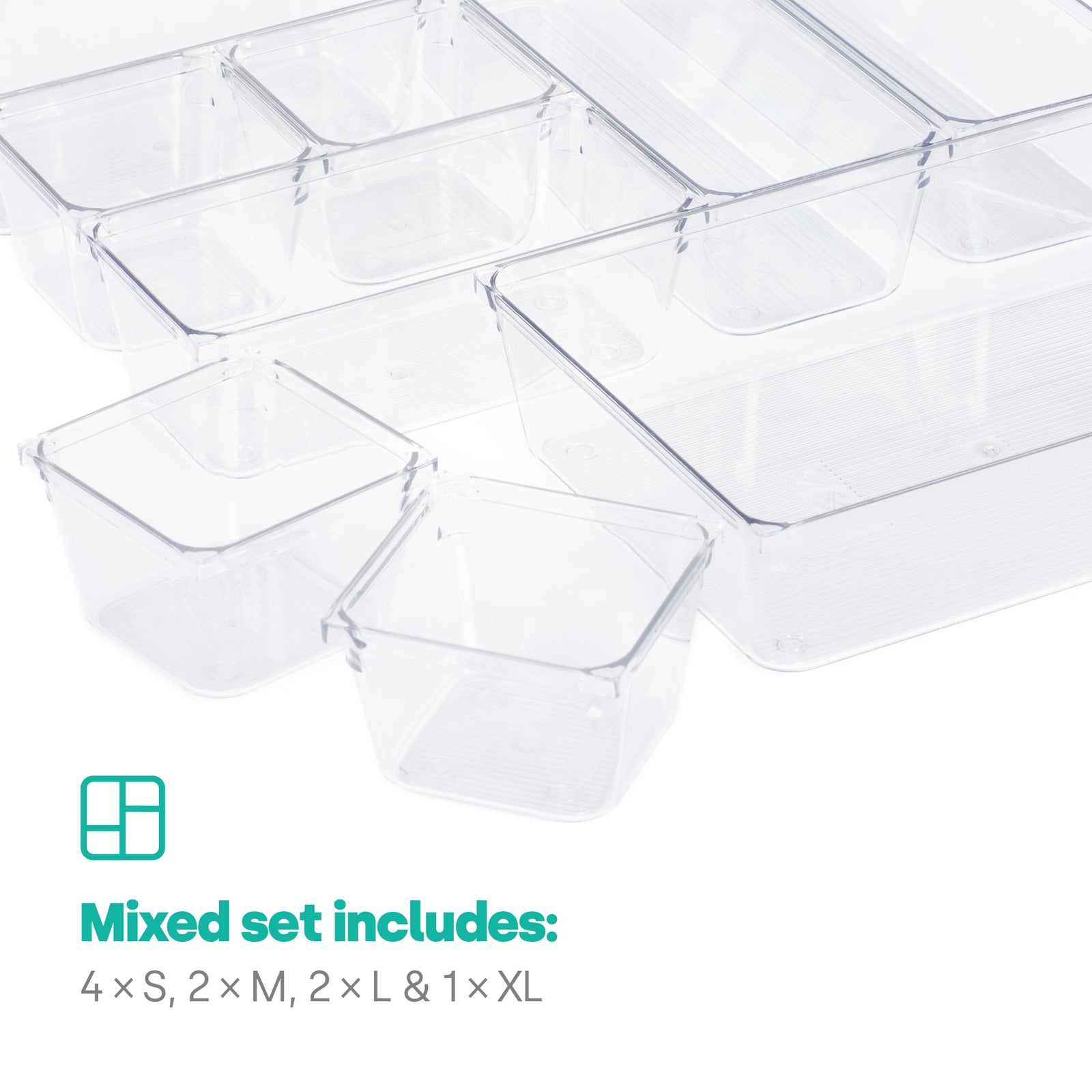 Drawer Organiser Tray Set - 9 Mixed