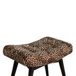 Solid Wood Leopard Print Curved Bench