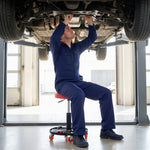 Outsunny Pneumatic Adjustable Mechanic Stool W/ Tool Tray, Wheels