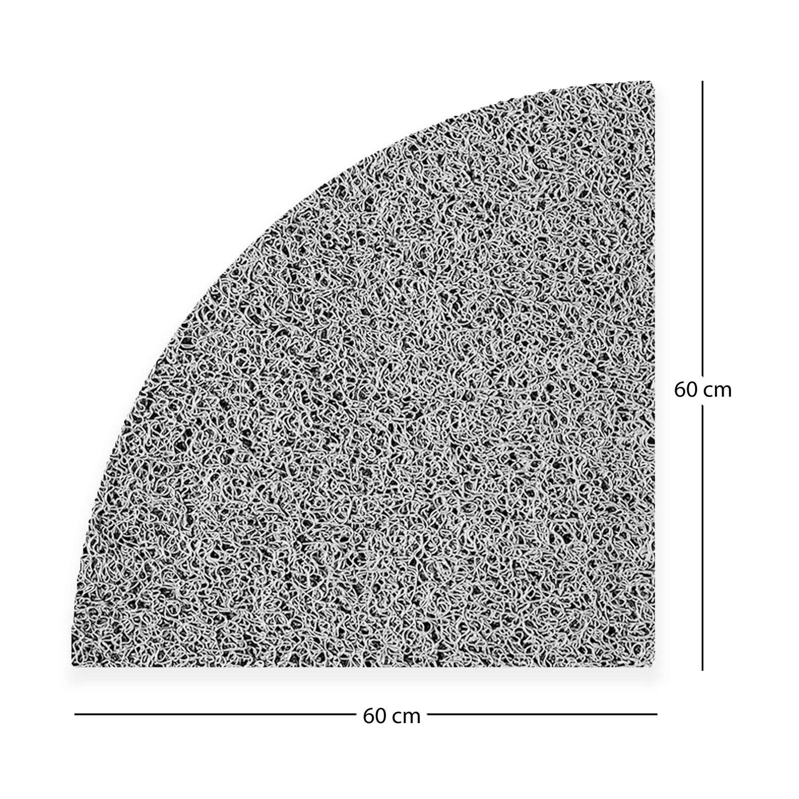 Spaghetti Anti Slip Quadrant Shower/Bath Mat | 60cm x 60cm | Grey