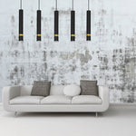 Joker Contemporary Pendant Lamp 5xgu10 Hand Made Cylindrical Style Light | Black & Gold