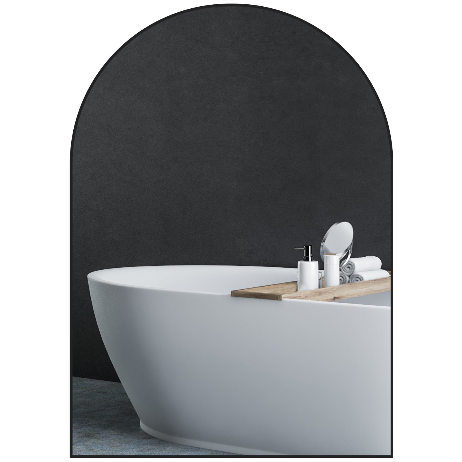 Arch Bathroom Mirror, Modern Wall Mirror With Steel Frame | Small | Black