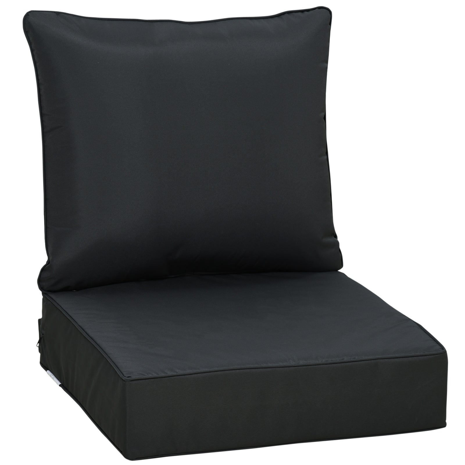 Outdoor Seat And Back Cushion Set,olefin Patio Chair Cushion | Black