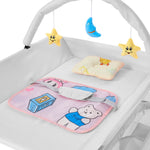 Portable Adjustable Baby Changing Table With Storage, Hanging Toy , Small Basin, Pillow & Changing Pad – Foldable Infant Diaper Station | Grey