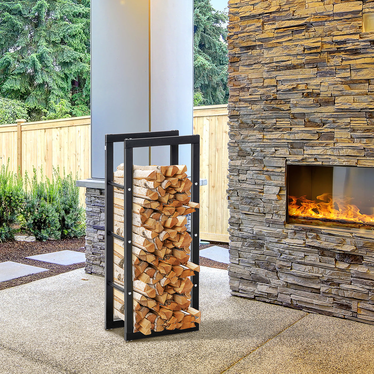 Metal Firewood Rack Elevated Design 100H x 40Wcm