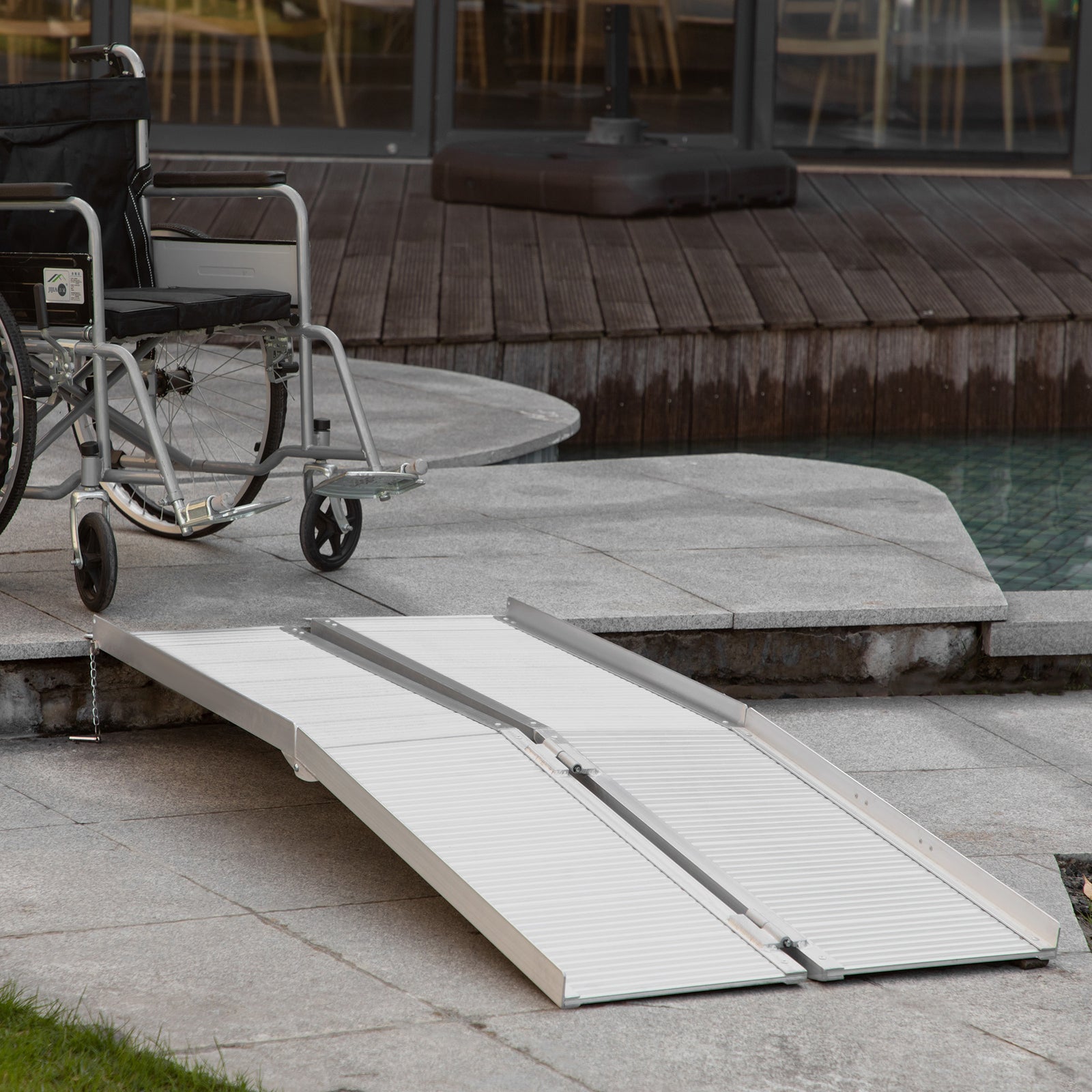 183 X 72 Cm Ramp Aluminum Folding Mobility Scooter Wheelchair Threshold