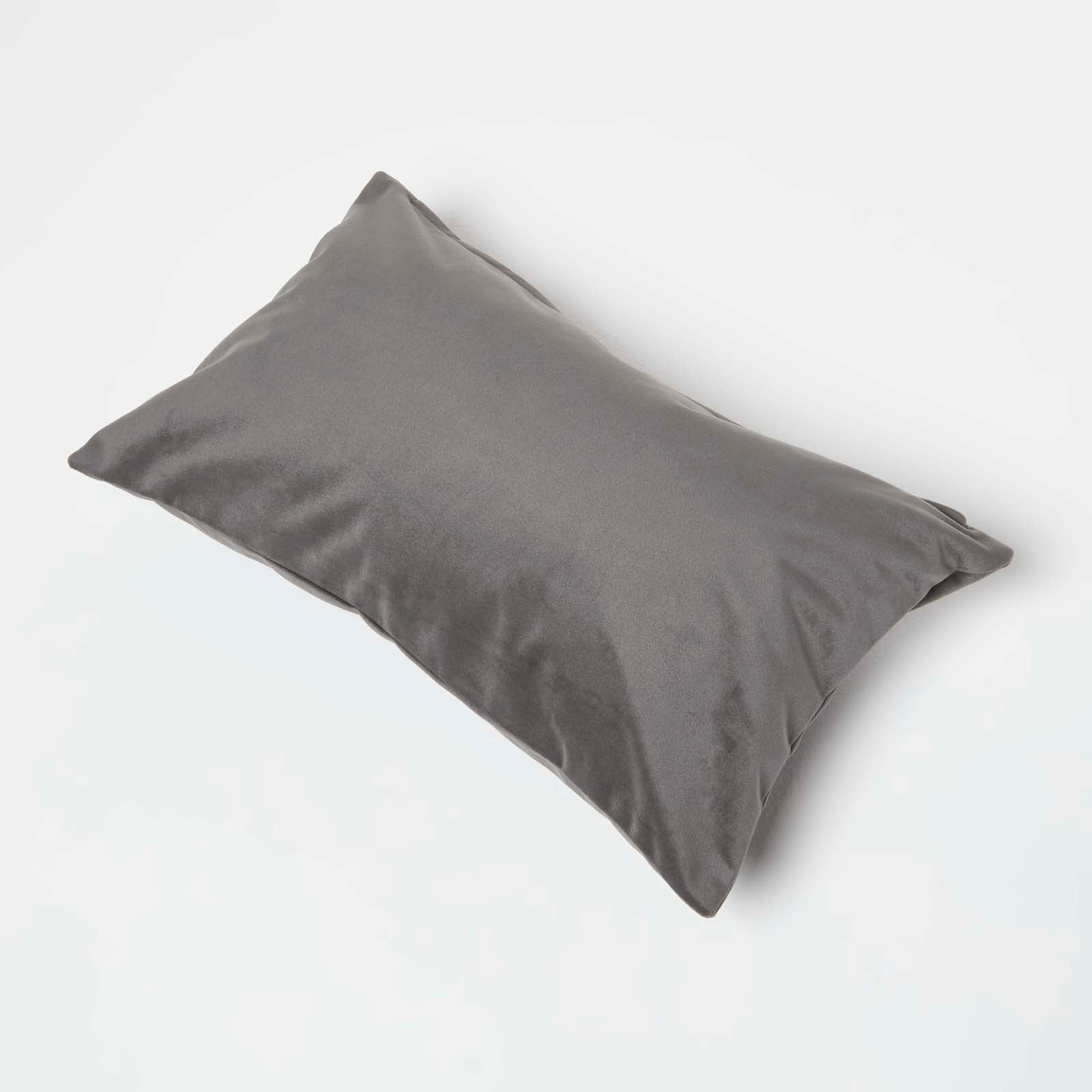 Velvet Cushion With Microfibre Insert | 30cm x 50cm | Grey