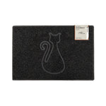 Cat Embossed Doormat In Black | Medium | Black