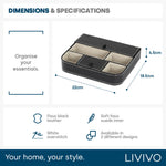 Fineway 6 Compartment Leather Valet Tray Men’s Dresser Storage Organiser