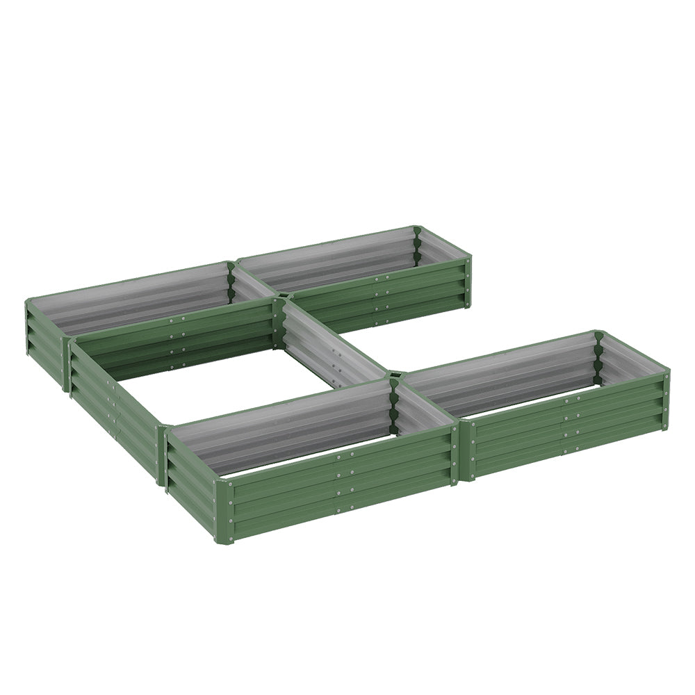 U-shaped Raised Garden Bed With 5 Compartments | One Size | Light Green