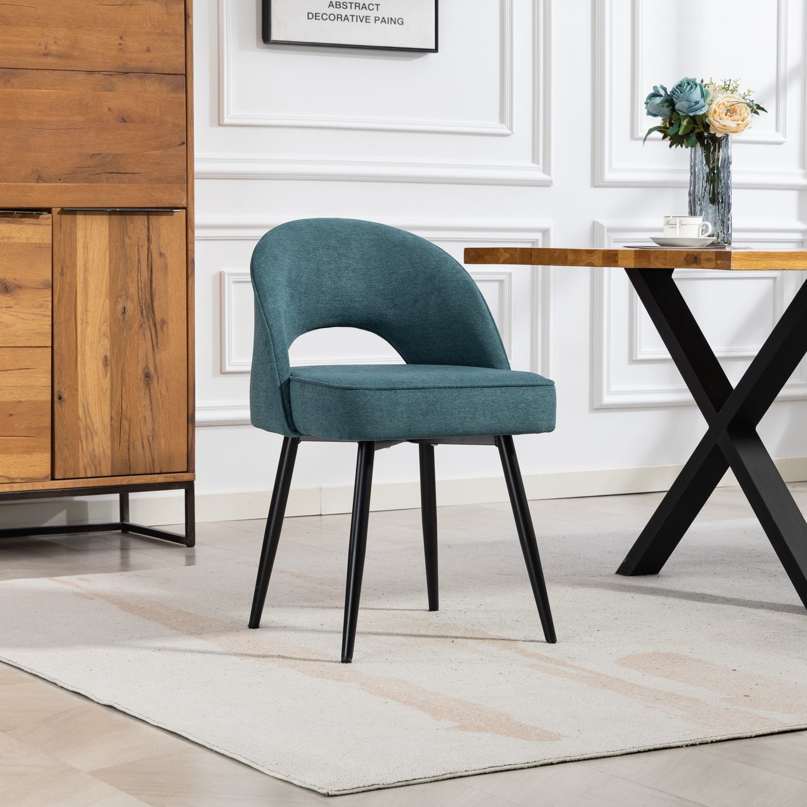 Ashley Fabric Dining Chairs - Set Of 2 | Teal