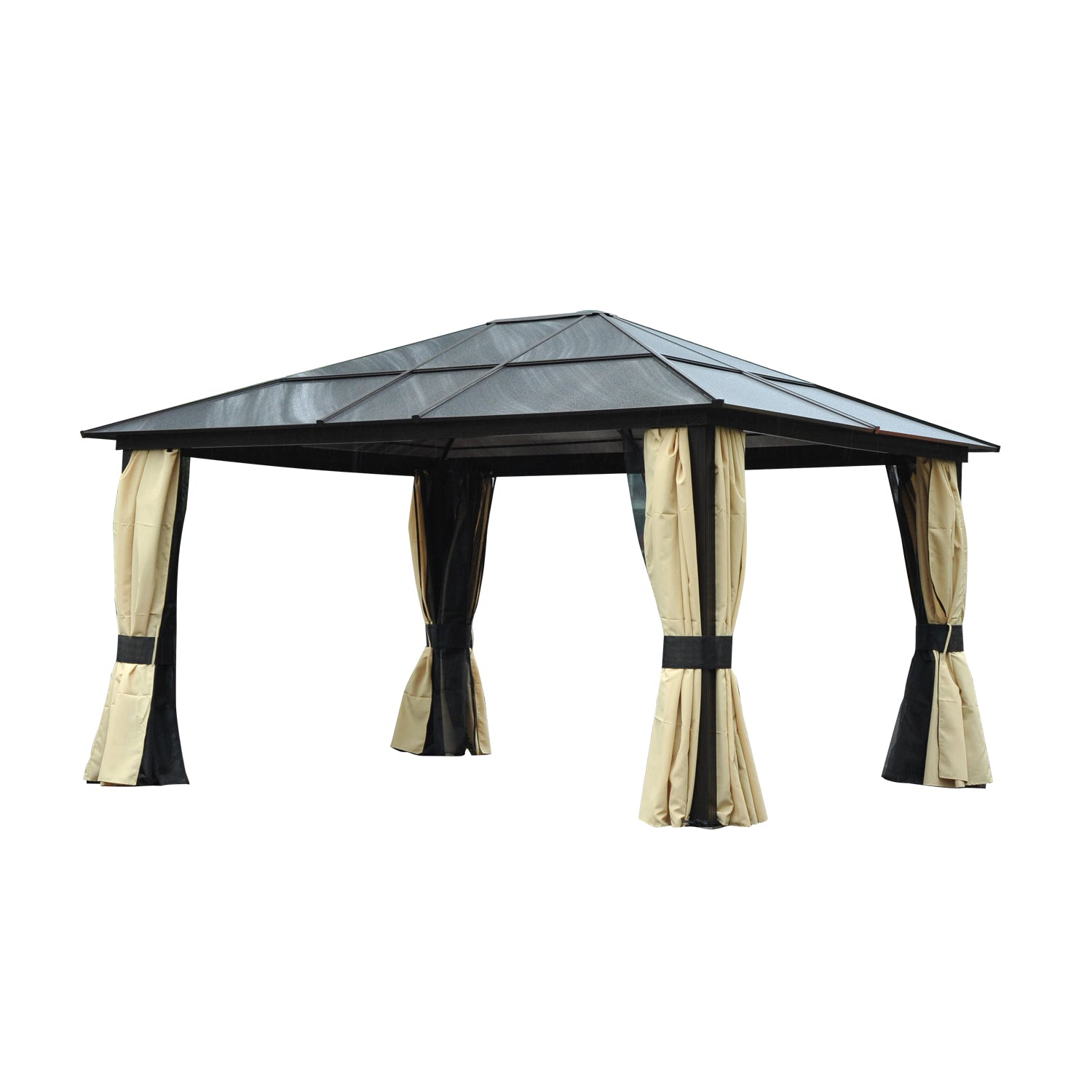 4 X 3.6m Hardtop Gazebo Canopy With Roof And Aluminium Frame