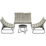 4 Pc Garden Furniture Set With Loveseat, Chairs, Table | Light Grey