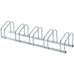 HOMCOM Bike Rack Floor Stand 5 Racks Silver