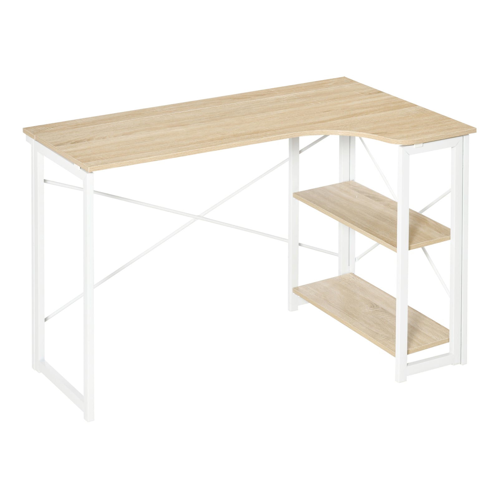 Folding Corner Desk With Shelves, Home Office