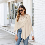 Elegant Cross Front Shawl Wrap | Beige