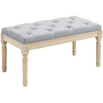 End Of Bed Bench, Tufted Upholstered Foot Stool | Medium | Dove Gray