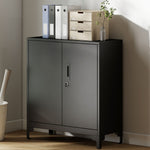 HOMCOM Lockable Metal Filing Cabinet, 2-tier Storage Cupboard