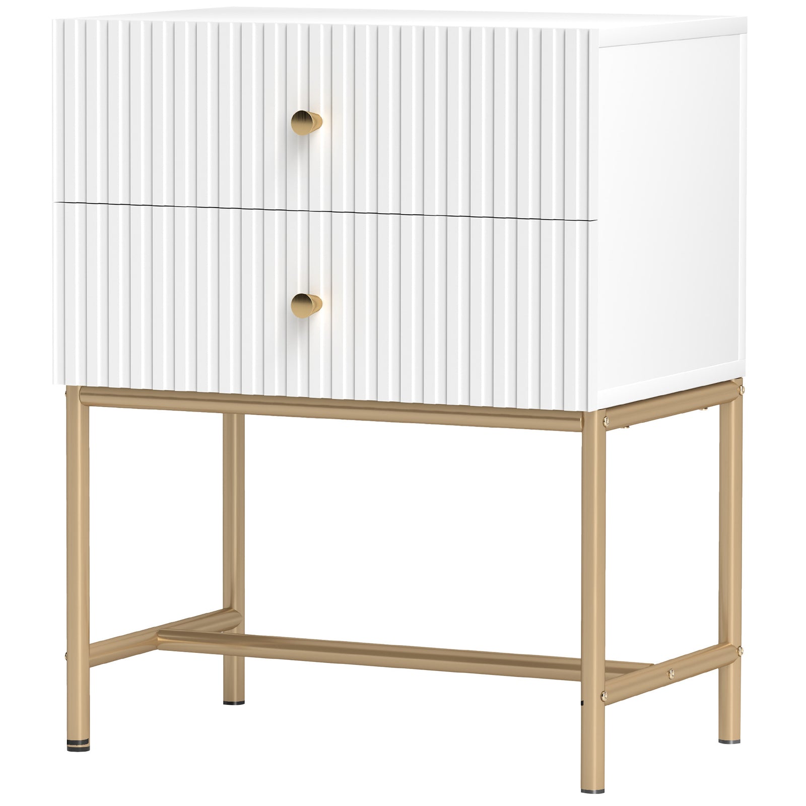 Modern Bedside Table With 2 Drawers For Bedroom