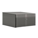 Outdoor Storage Shed Lockable Metal Tool House With Double Doors Fits 2/4 Bikes | Large | Grey