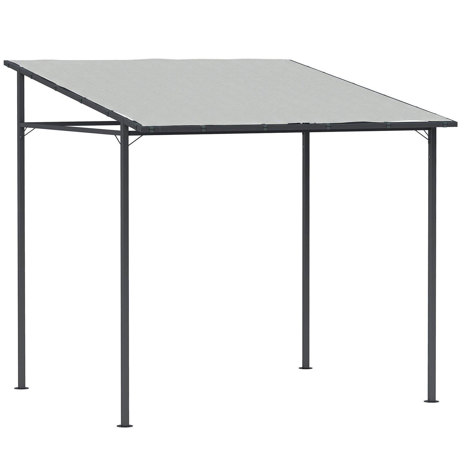 2.4 X 2.4 M Wall Mounted Pergola Gazebo, Upf30+ | Light Grey